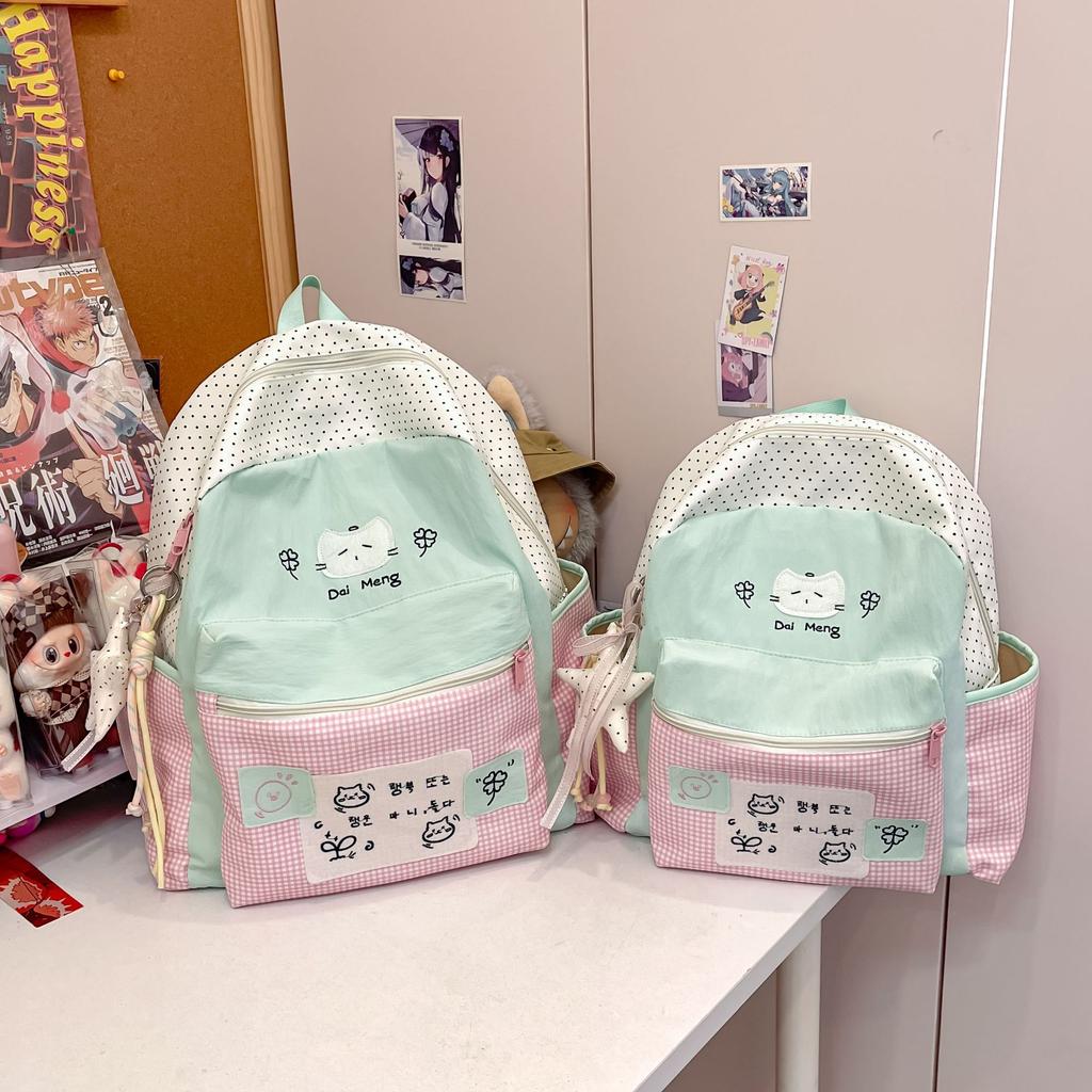 Schoolbag cute sweet backpack Korean simple student bag lightweight versatile schoolbag high value campus student bag