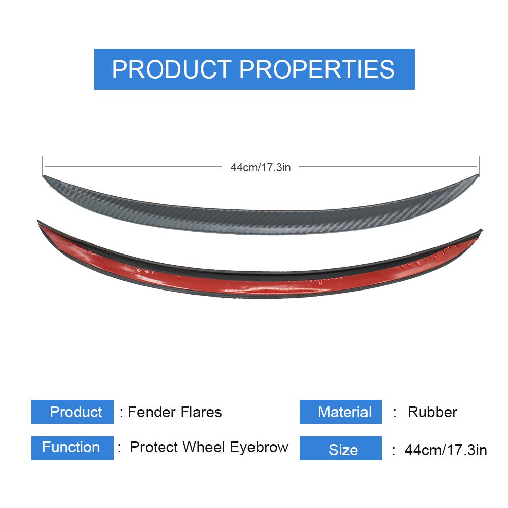 Universal Car Carbon Fiber Fender Flares Mud Flaps Arch Wheel Eyebrow Lips Strips Trim Splash Guards For Car Truck SUV Body