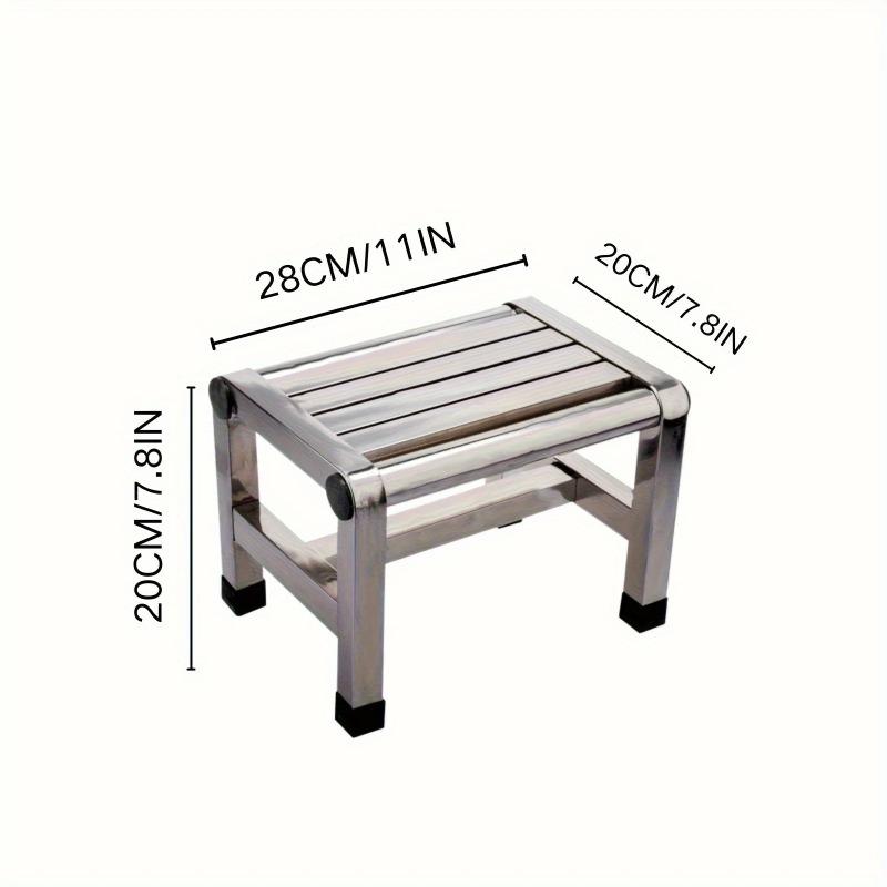 2 Stück Multifunktionaler Edelstahlhocker, Dickes Stabiles Design für Wohnzimmer, Badezimmer, Esszimmer und Outdoor-Camping