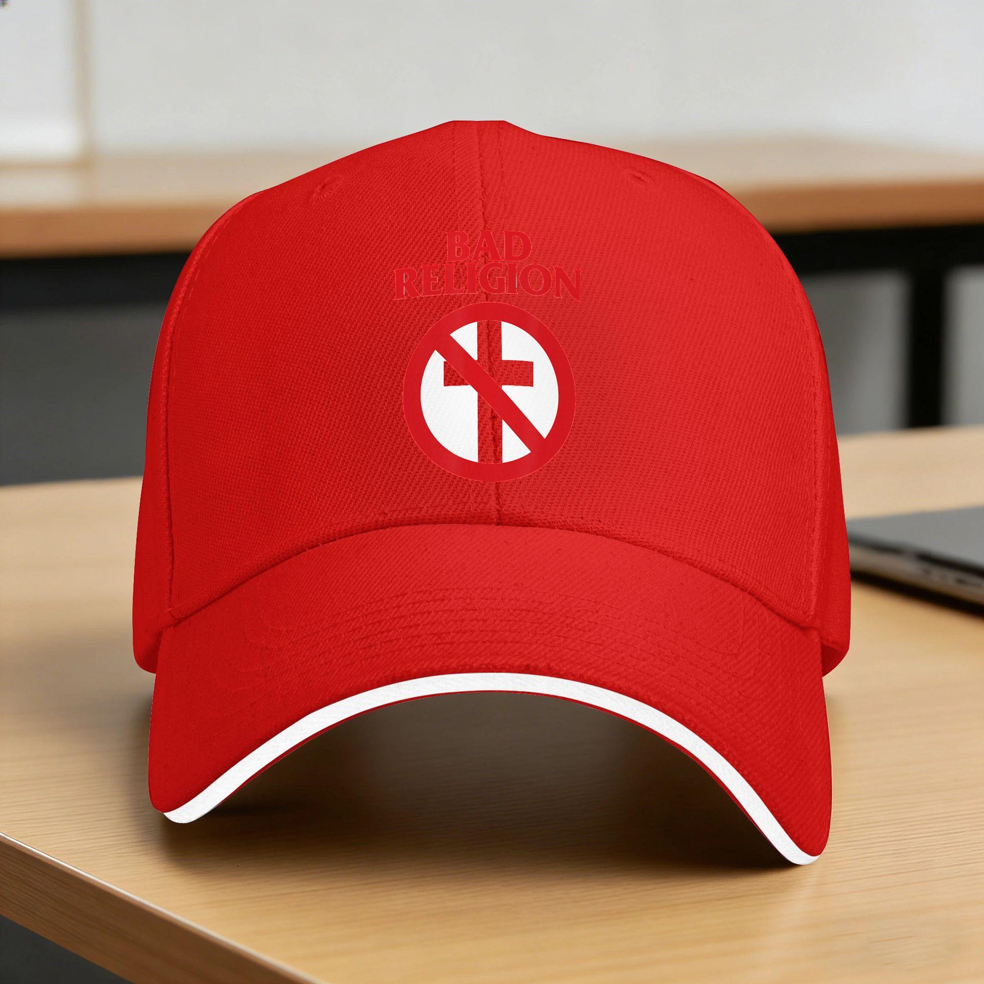 Bad Religion Crossbuster Logo Sun Baseball Cap Summer Couple Women Design Trucker Hat Fashion Kpop Rock Baseball Caps One Size