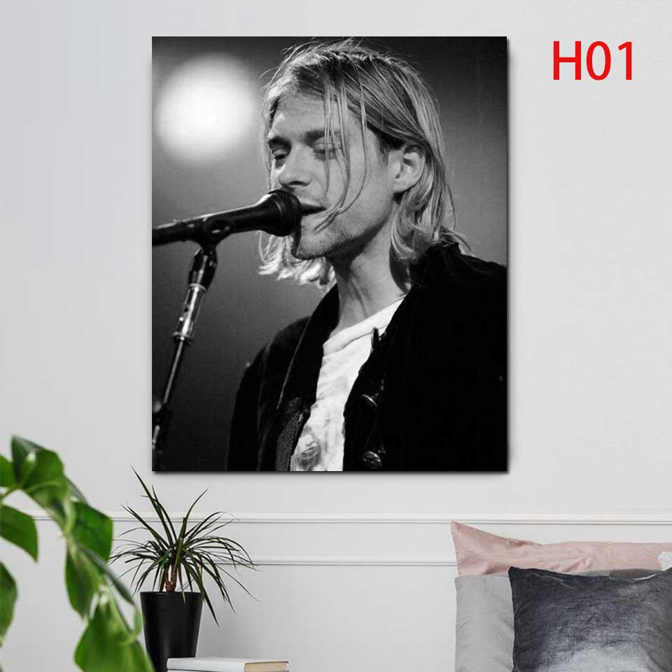 Buy Nirvana Singer Poster Kurt Cobain Coated Paper Cafe Creative ...