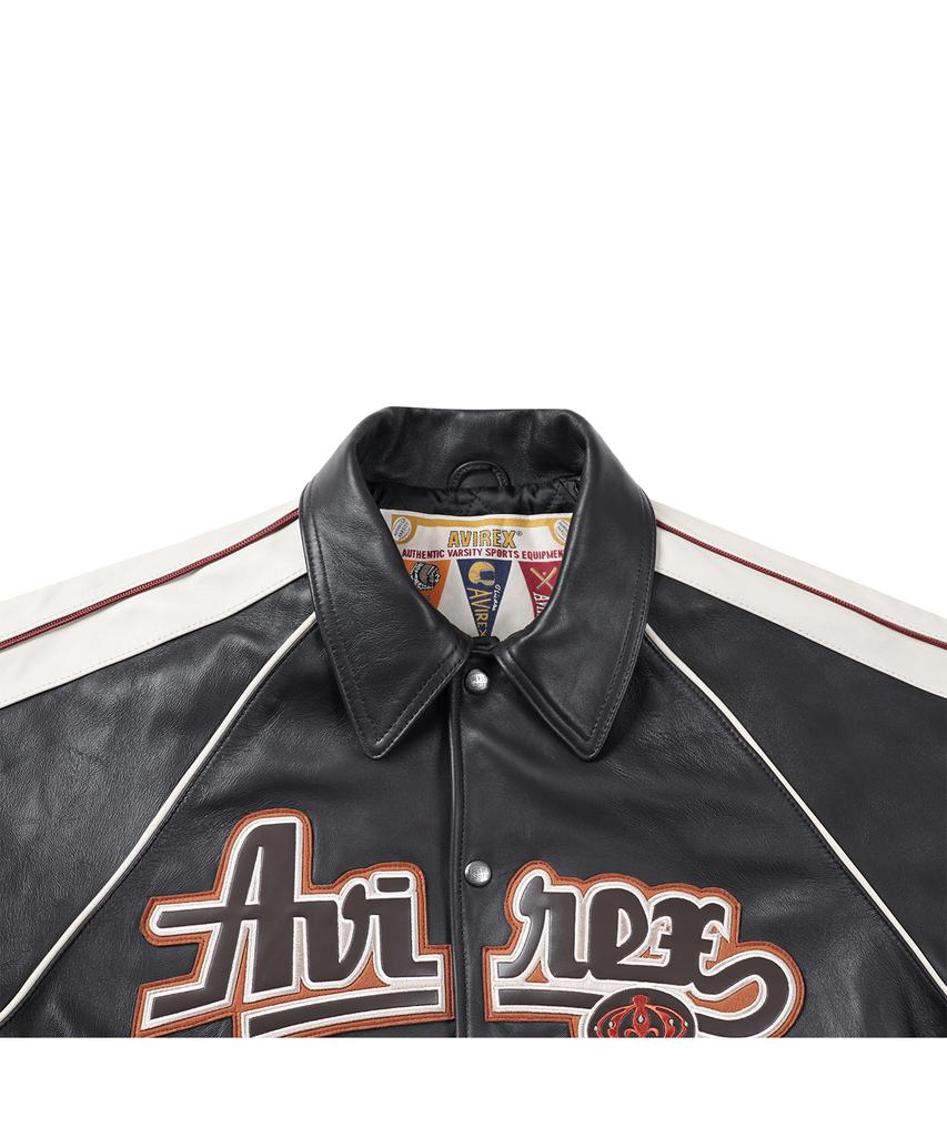 Avirex Lamb Leather Varsity Jacket / 7836150003 Dark Brown