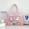 Included Small Nylon Student Shoulder Bag With Drawstring Closure For Daily Use