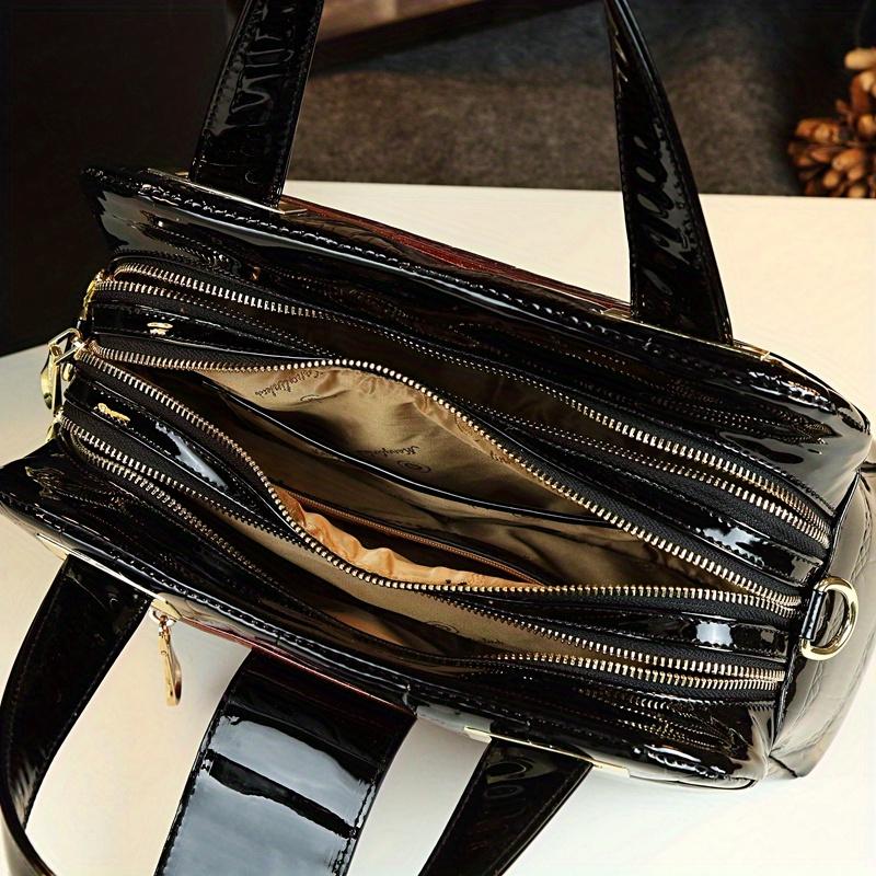 Soft Leather Bag for Middle-aged Mothers Adjustable Handle Retro Cushion Small Shoulder Bag