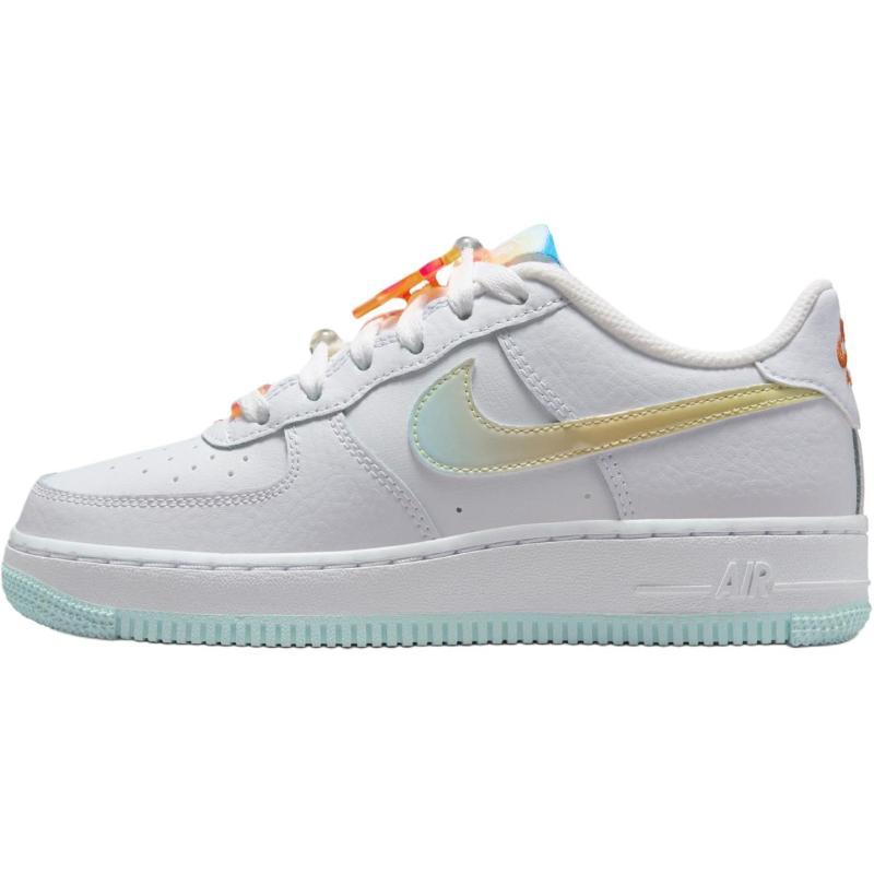 Nike Air Force 1 Lv8 Anti Slip Wear Resistant Low Top Kids' Skateboarding Shoes White Blue Orange Sneakers IB8890-191