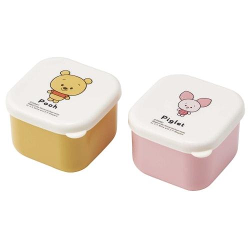 Skater Mini Sealable Storage Containers for Side Dishes, 130ml, Set of 2, Disney Yururun Winnie the Pooh Design, MO1WAG-A