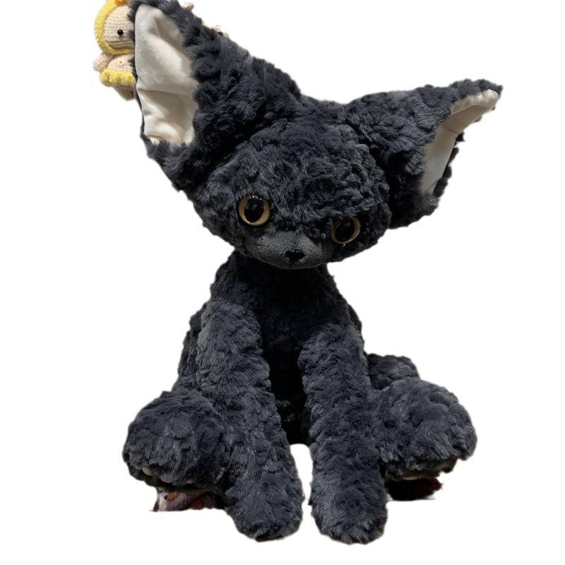Super Cute Black Cat German Curly Cat Black Cat Plush Doll Doll Birthday Gift Doll