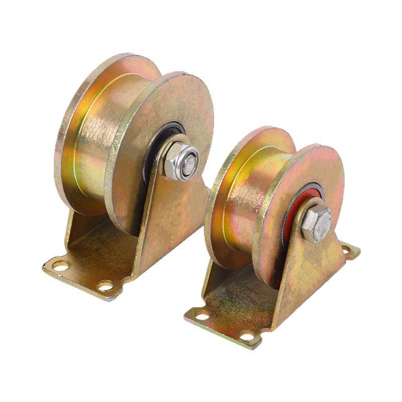 Industrial Grade 3-4 Inch Steel Sliding Door Track Pulley, U/V-shaped Bearing Wheel