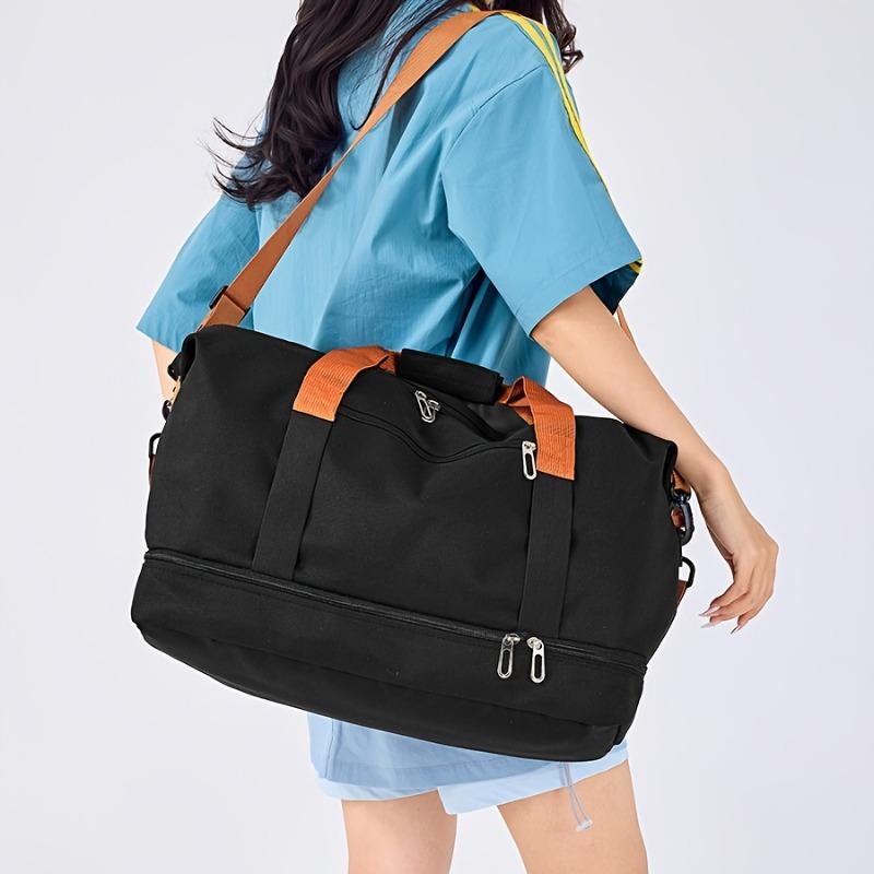 Large Capacity Versatile Travel Bag with Shoe Compartment - Durable Oxford Fabric, Portable Sports Gym Storage Bag, Weekender Overnight Bag