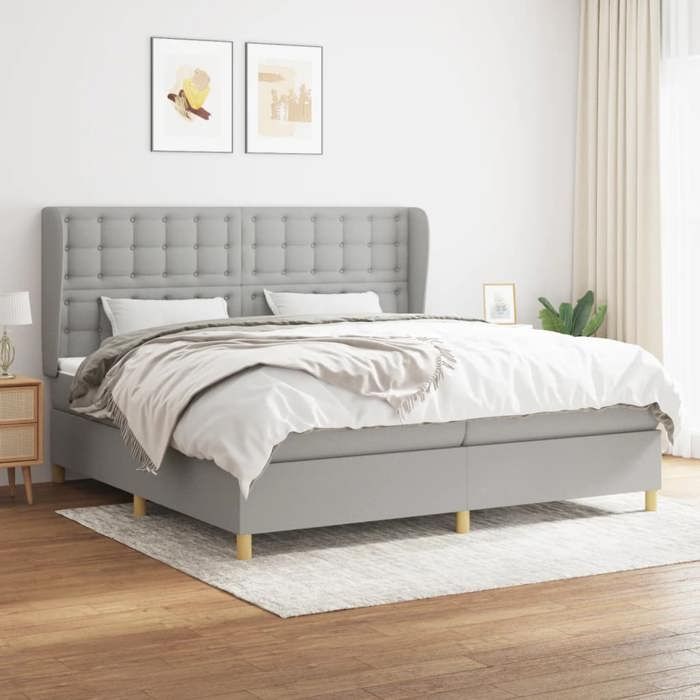 VidaXL Slat Bed Base with Mattress, Upholstered Bed, Double Bed, Adult Bedroom Interior Bed, Modern, 3128869