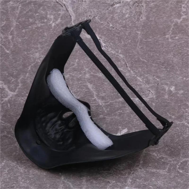 Totenkopfmaske Horror Halbgesichts-Skelettmaske für Halloween Karnevalsparty Jagdspiel CS Cosplay Requisiten Totenkopf-förmiger Gesichtsschutz