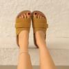 Wear thick-soled large-size Boken slippers 2025 summer new retro Velcro beach flat-bottomed slippers women