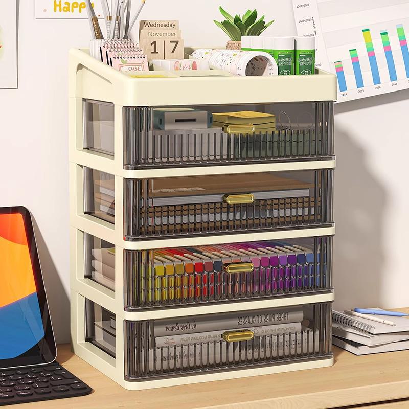 Transparenter Schubladen-Schreibtischorganizer für Schreibwaren und Kosmetika