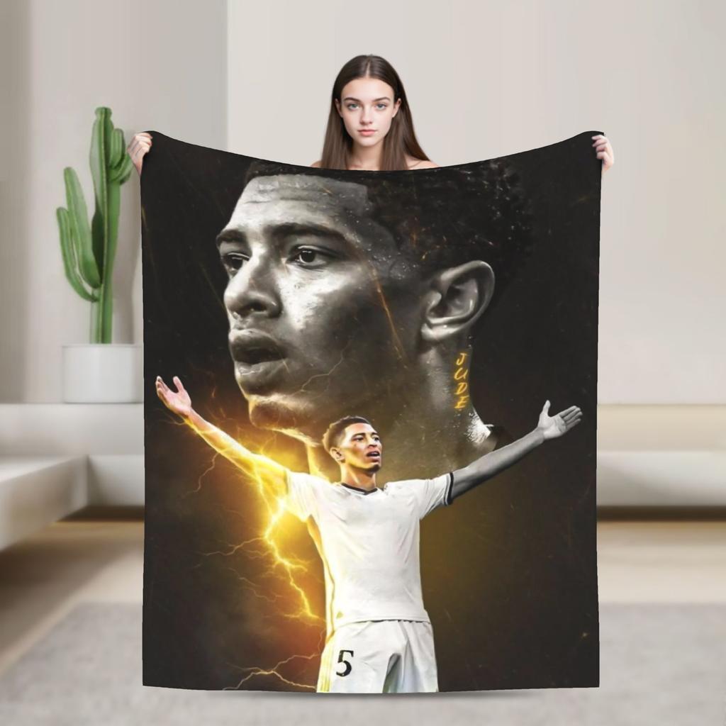 Bellinghams Knitted Blanket Soccer Football Fuzzy Throw Blankets Summer Air Conditioning Printed UltraSoft Warm Bedspread