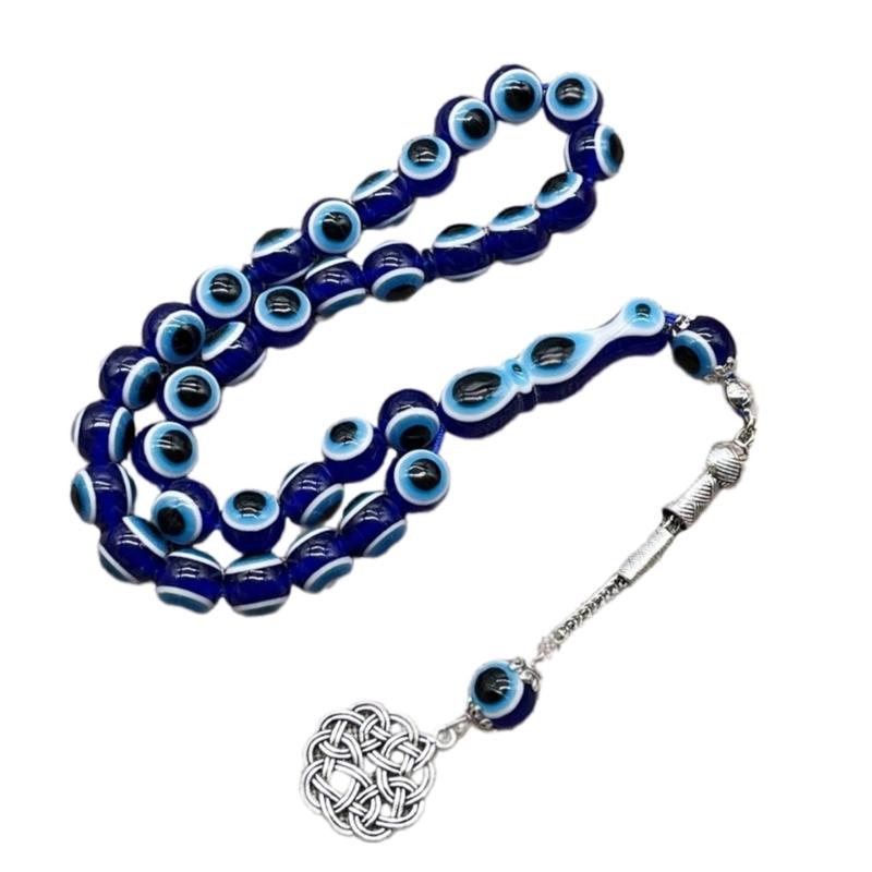 

Stylish 10mm Plastic Bead Bracelet With 33 Eye Designs Beads Trendy Portable Accessory for Casual or Formal Outfits 1 синий