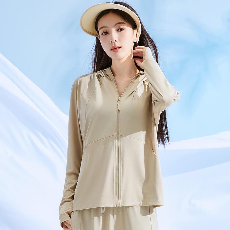 Original yarn sunscreen clothing women's summer vinyl brim UPF100 UV protection cold sunscreen clothing jacket skin clothing