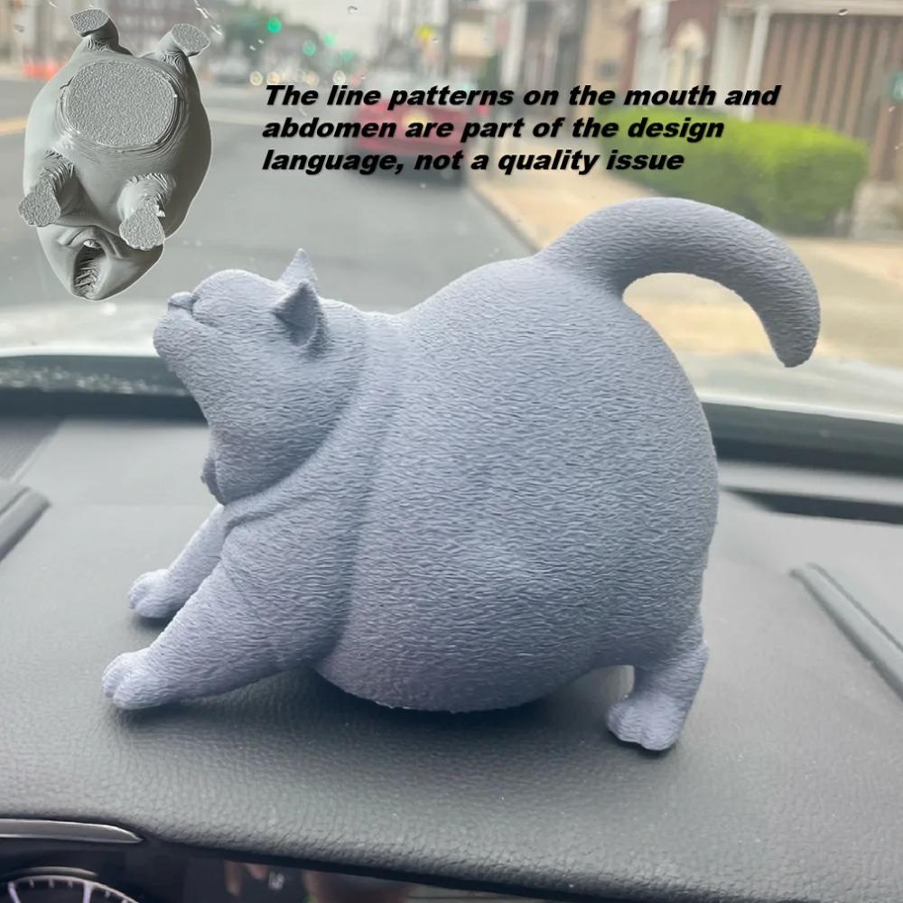1pc Yawning Cat Statue Toy, Compact Desktop Decor for Home, Office, Car, Perfect Gift for Cat Lovers (Christmas, Halloween, Birt