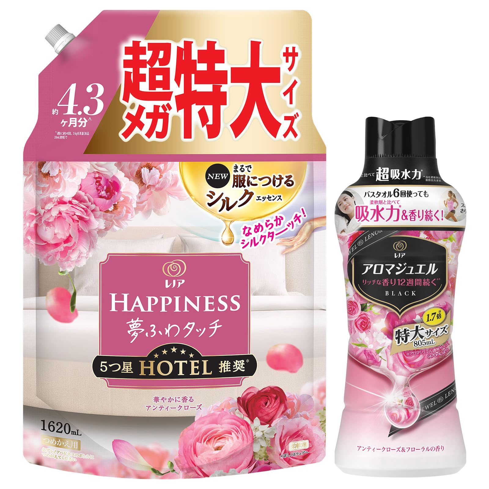 

Lenor Softener Happiness Dream Softener Gorgeously Scented Antique Aroma Jewel Fragrance Antique Rose Floral Extra Large 805mL [Bulk Purchase] [Fabric