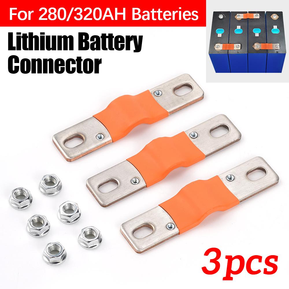 Busbar Connector Lifepo4 Battery Flexible Copper Connecter 74mm 3mm 400A for 280Ah 310Ah 320Ah Lifepo4 Battery Use Protector