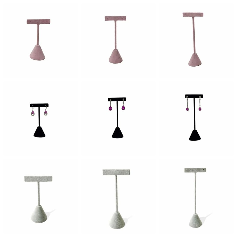 Exquisite Velvet Earrings Display Rack T-Shape Earrings Display Stand Earrings Holder  Decoration