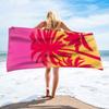 Tropical Palm Tree Beach Towel Coastal Island Silhouette Print Soft Absorbent Quick Dry Beach Blanket for Pool Travel Vacation