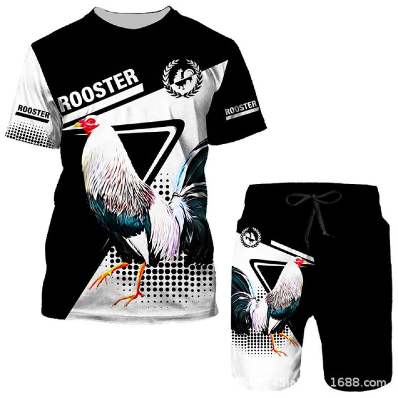 მამაკაცის შორტები მაისური კომპლექტი კოსტიუმები გრაფიკული ოპტიკური ილუზია ტანსაცმელი გარე ყოველდღიური მოკლე სახელოები 2 ცალი დიზაინერი შემთხვევითი