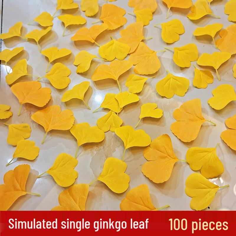 Ginkgo Gelb Herbst Fake Blätter - Hochzeitsfotografie Requisiten, Schaufensterdekoration, Künstliche Herbstlaub Dekoration