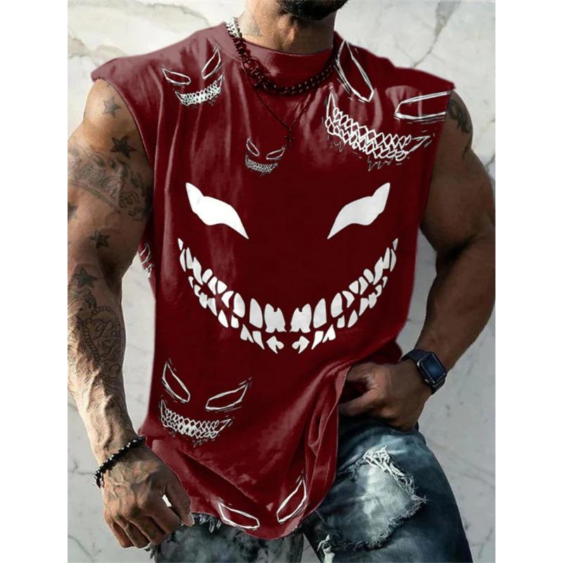 Men's Tank Top Pattern Tribe Round Neck Loose Clothing Daily Sports Sleeveless Printed Fashion Design Menswear