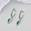 Sterling Silver Water Drop Dangle Hoop Earrings Women Minimalist Jewelry