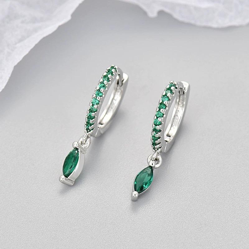 Sterling Silver Water Drop Dangle Hoop Earrings Women Minimalist Jewelry