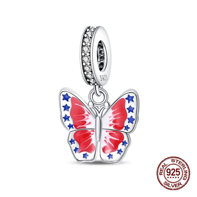 Compatible With 3MM Authentic Bracelets copper Colorful Dragonfly Flower Gem Butterfly Charm Bead Charms Bead Charms Fine Do It Yourself Jewellery Mak