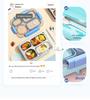 4-Compartment Stainless Steel Lunch Box with Portable Insulated Soup Cup, Microwaveable Bento Box for Office Workers.