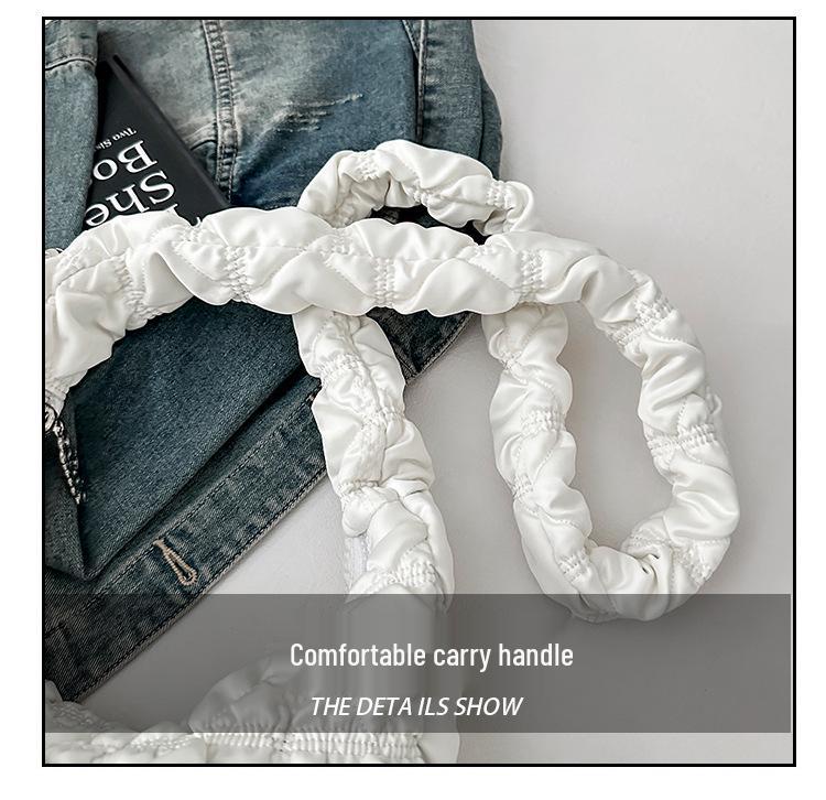 2025 Satin Pleated Dumpling Bag - Large Capacity, Diamond Embroidery, Elegant Shoulder Bag for Commuting & Outings