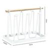Bottle Rack Glass Cup Holder Stand Tree Drainer with Metal And Wood Construction Quick