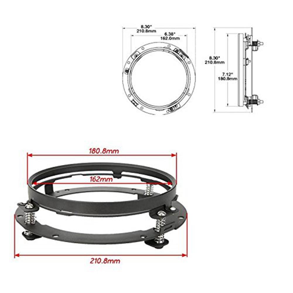 Black/Chrome 7" LED Headlight Mounting Bracket Ring Headlight Mount Lamp Holder Bracket For Wrangler JK Suzuki Samurai Car Motor