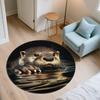 Dog and Otter  Round Area Rug,Carpet Rug for Living Room Bedroom Sofa Playroom Decor,Non-slip Floor Mat