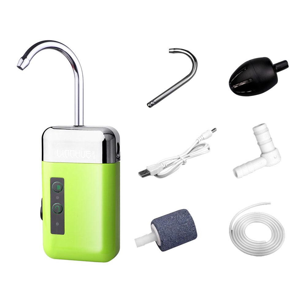 

Насос для рыбалки на открытом воздухе 2 в 1 многофункциональный насос для воды и кислорода с датчиком светодиодной подсветки USB перезаряжаемый насос O2 для аквариума зелёный