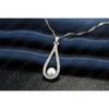 925 Sterling Silver Shiny Crystal Water Drop Pearl Necklace Earrings Jewelry Sets For Woman Fine Jewelry Wedding Gift Wholesale