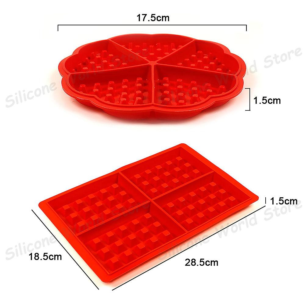 Silicone World Square Round Waffle Silicone Molds Cake Mold DIY Waffle Bakeware Baking Mold Pancake Baking Tray Kitchen Tools
