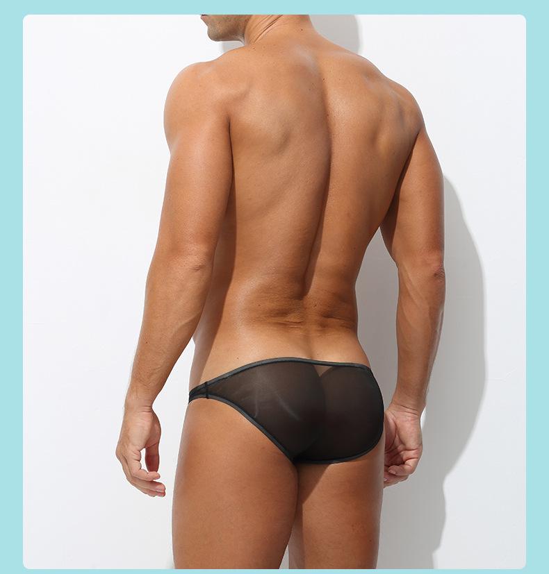 Men's Ultra-Light Ice Silk Transparent Thong Briefs