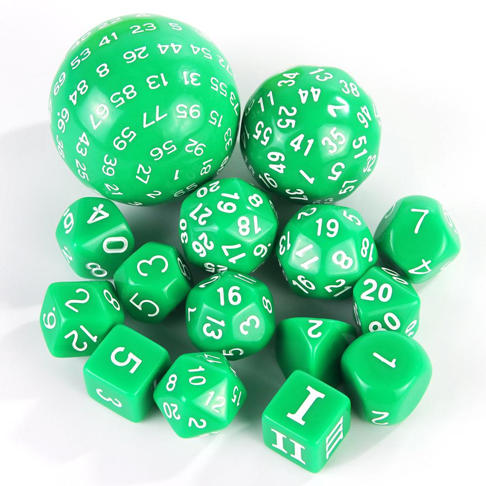 Polyhedral Dice Set, Game Dice Set Acrylic 15Pcs D4-D100 with Bag for DND Role Playing Game