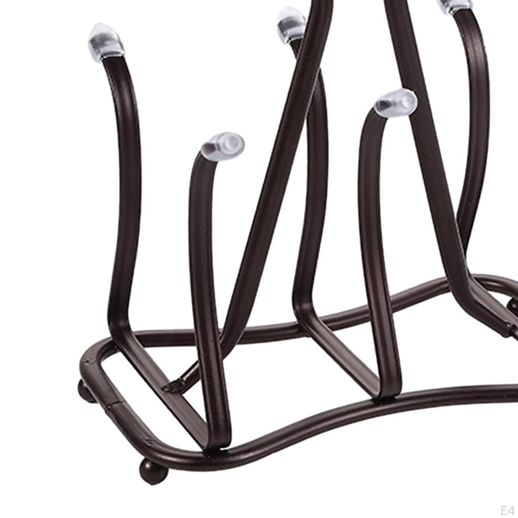 Cup Drying Rack Glass Cups Stand Holder, Multipurpose 6 Holder Iron Mug