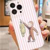 Monkey Holding Banana Anti-Drop Clear Case for iPhone 14 Pro Max & 15/16/17 Series
