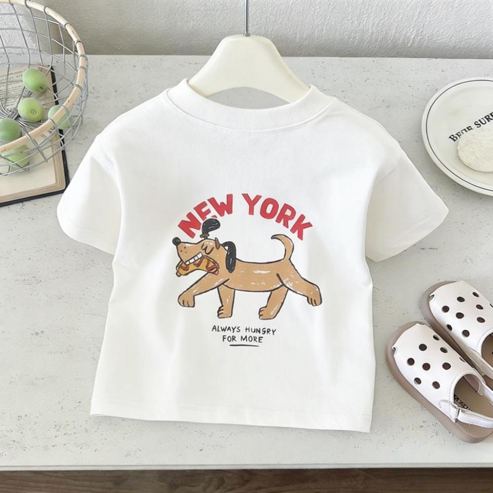 

Children Summer Cartoon T Shirt Boys Girls Short Sleeve Tee Skater Dog Road Trip Lion Leopard Print Kid Clothing Sports 100