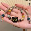 New Chinese cute ceramic cat beaded bracelet versatile girl heart bracelet sweet small fresh jewelry fashion women