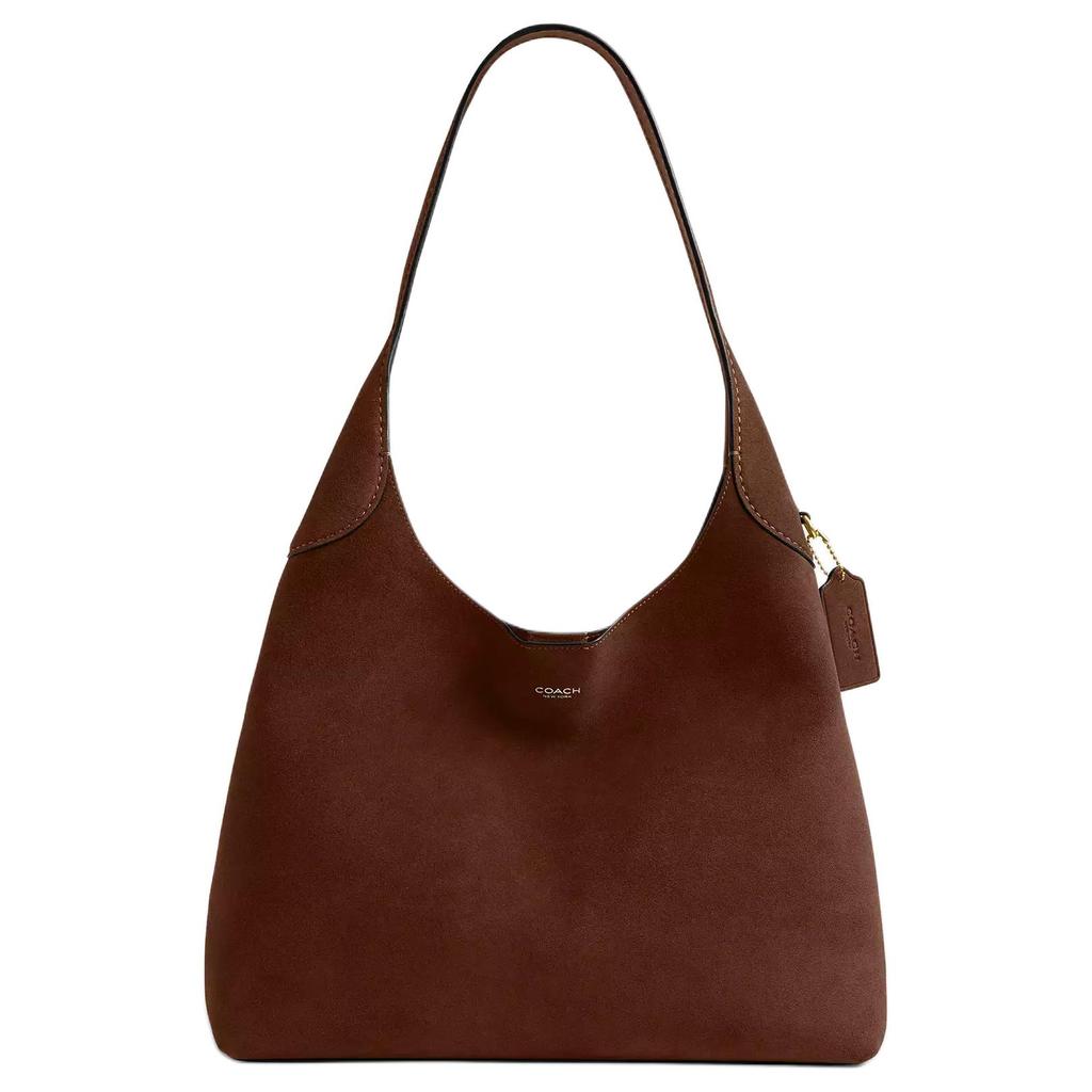 Coach Brooklyn 34 Gold Letter Embossed Leather Shoulder Bag Medium Women Shoulder Bag Warm-Brown CCU01-B4WBR