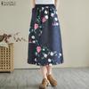 ZANZEA Lässige Röcke mit elastischer Taille und lockerem Blumendruck für Damen
