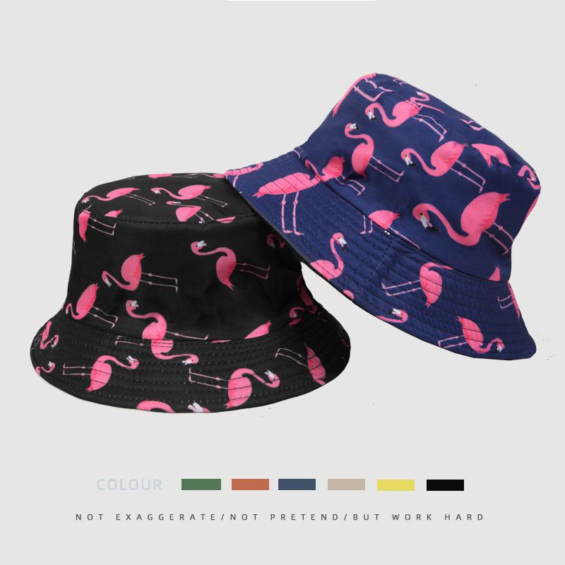 Hat Versatile Style Flamingo Print Womens Sunshade Fishermans Hatscaps
