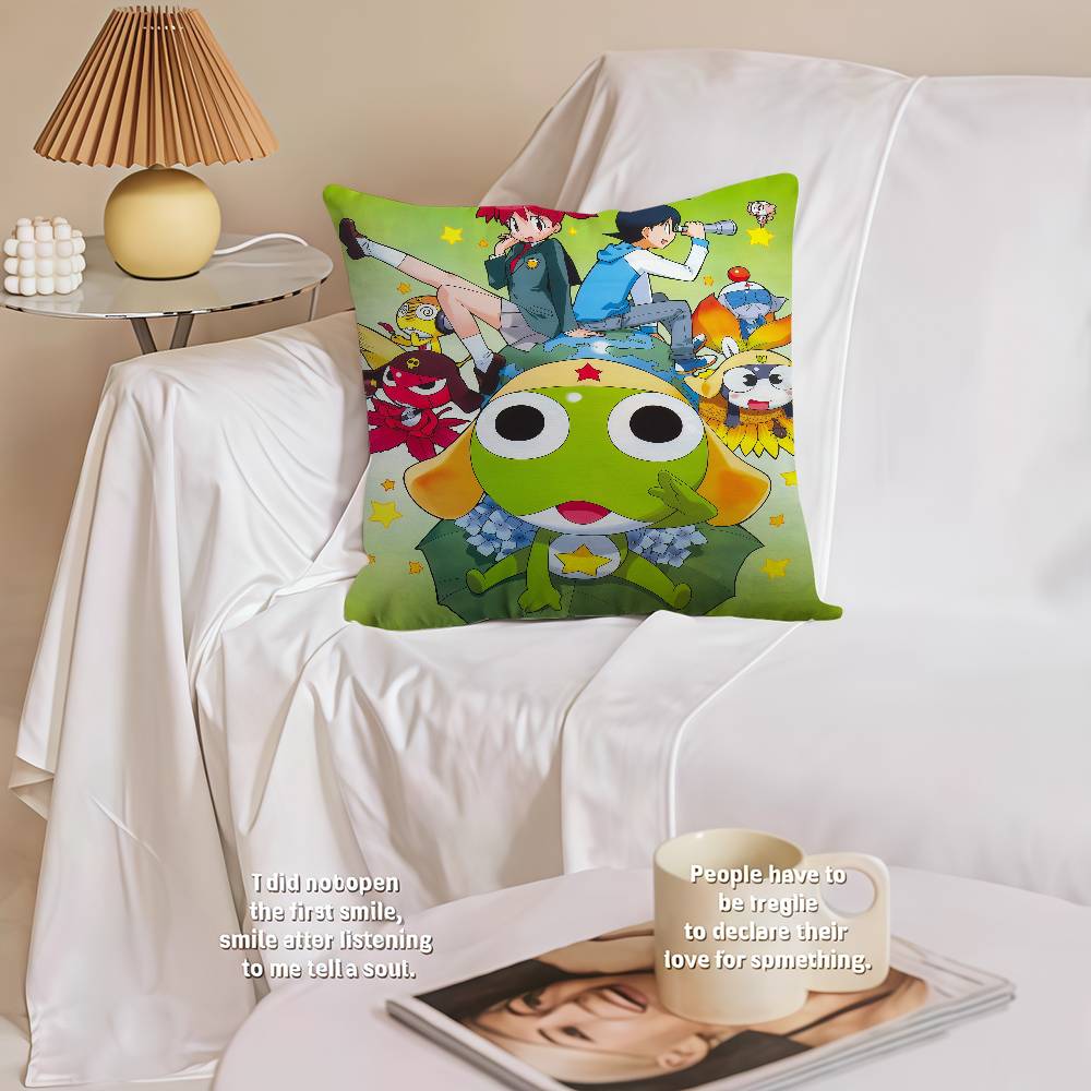 Keroro Gunsou Frog Pillow Gift Home Office Decoration Bedroom Sofa Car Cushion Cover Case 45X45