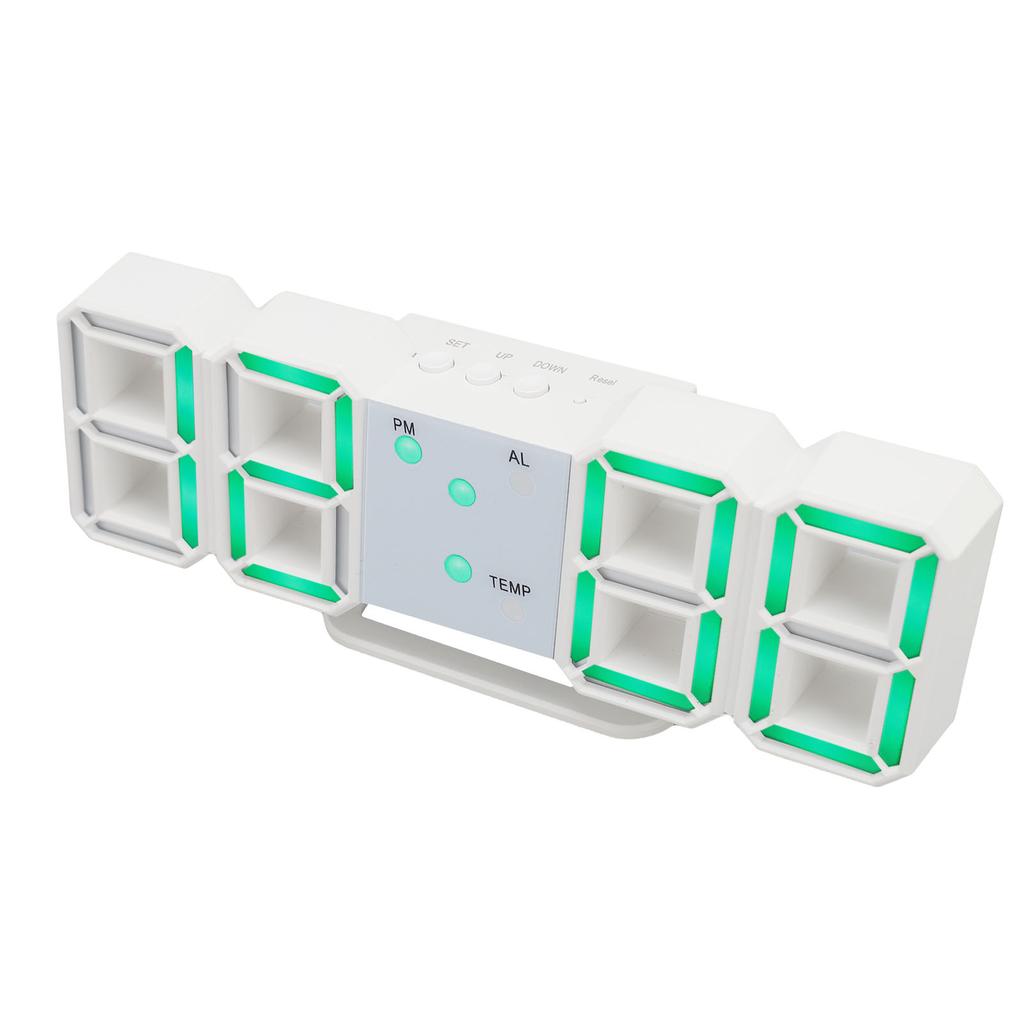 3D Digital Alarm Clock with Temperature Display Mute Snooze Function Brightness Adjustable 3D LED De